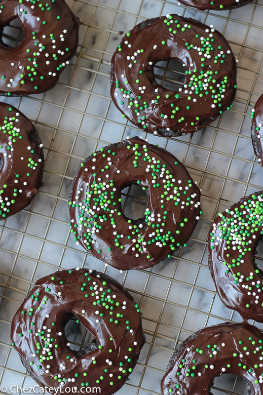 Guinness Chocolate Donuts with Baileys Icing | ChezCateyLou.com