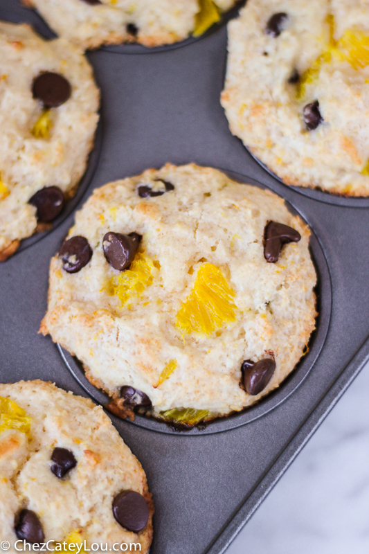 Orange Chocolate Chip Yogurt Muffins | ChezCateyLou.com