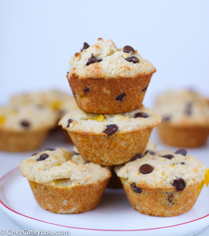 Orange Chocolate Chip Yogurt Muffins | ChezCateyLou.com