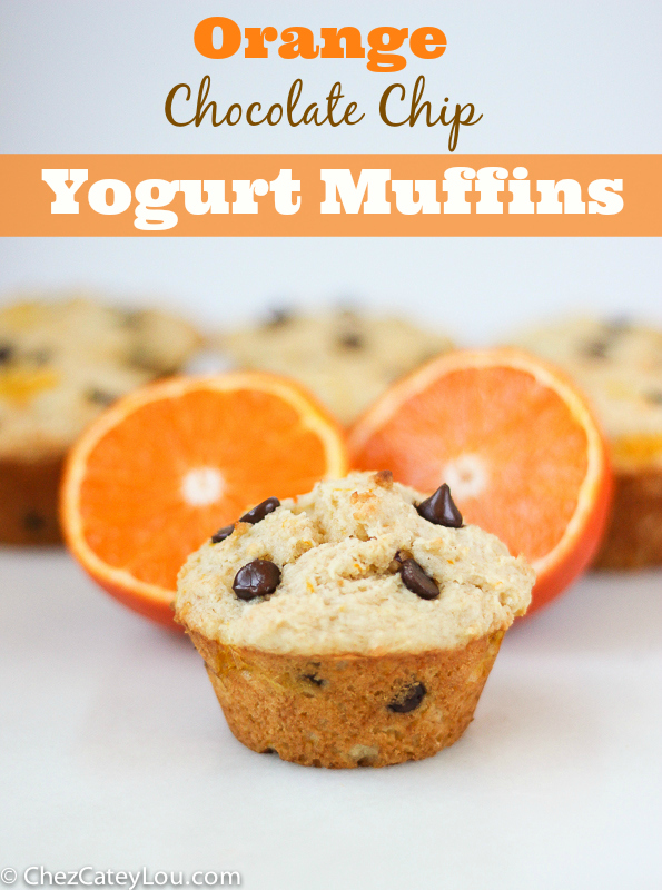 Orange Chocolate Chip Yogurt Muffins | ChezCateyLou.com