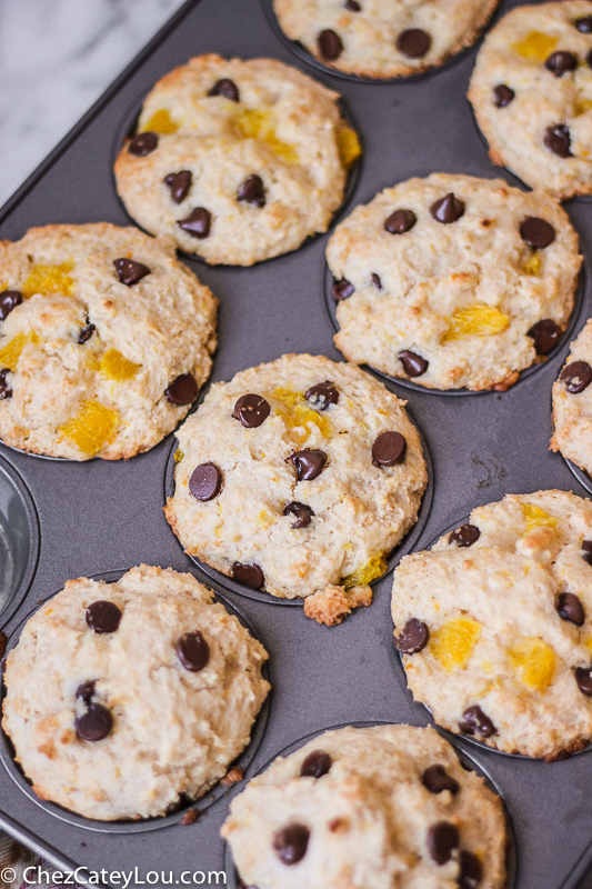 Orange Chocolate Chip Yogurt Muffins | ChezCateyLou.com