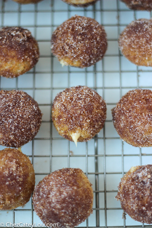 Churro Donut Holes with Dulce de Leche Filling | ChezCateyLou.com