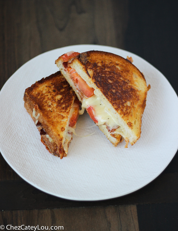 The Ultimate Grilled Cheese with Tomato and Bacon | ChezCateyLou.com 