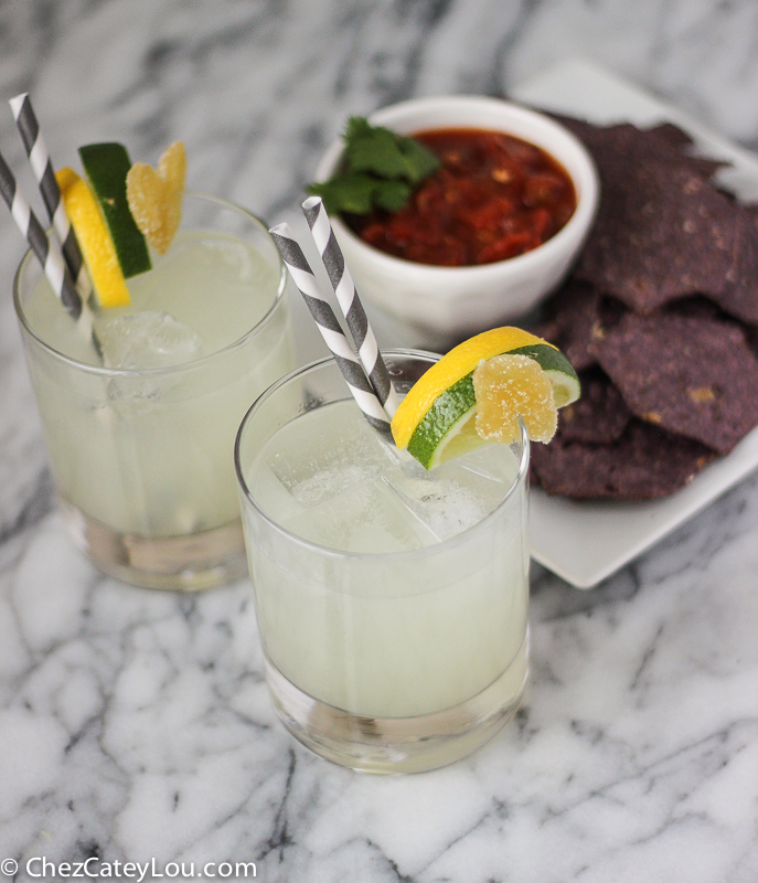 Lemon Lime Ginger Margaritas | ChezCateyLou.com