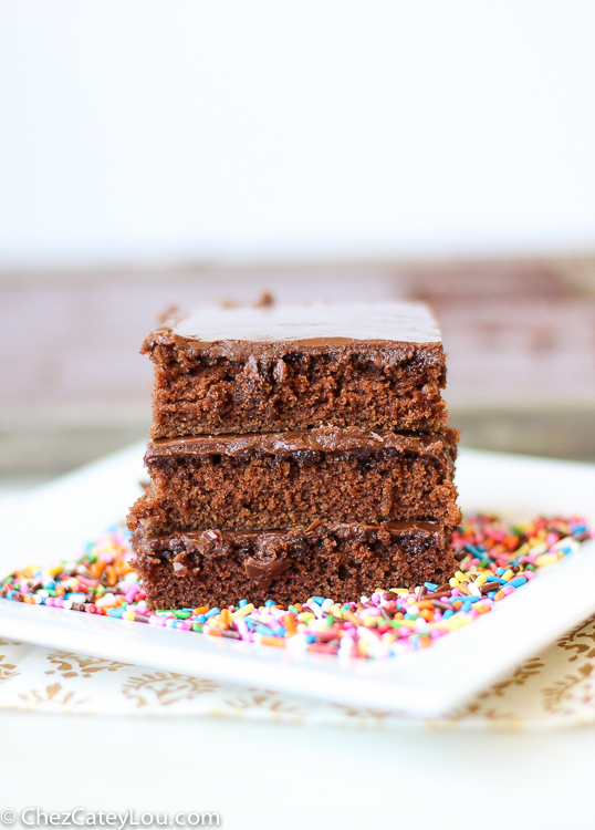 Texas Chocolate Sheet Cake | ChezCateyLou.com