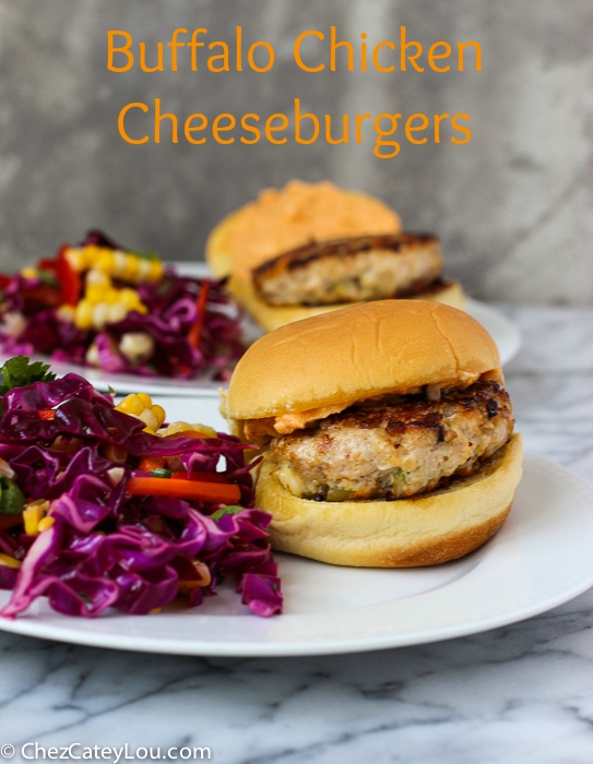 Buffalo Chicken Cheeseburgers | ChezCateyLou.com