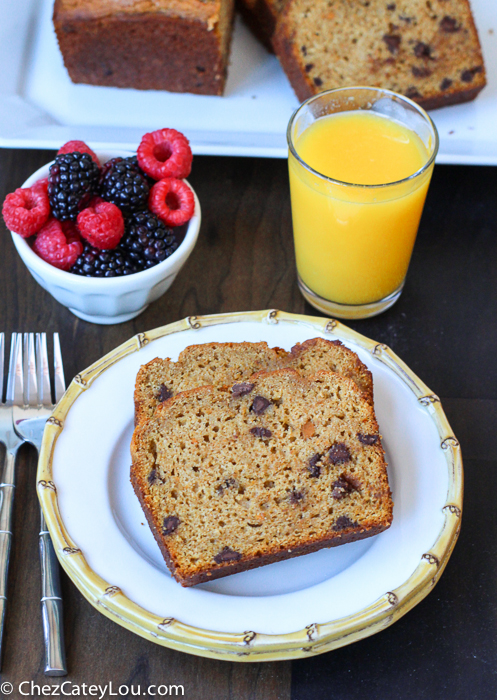 Chocolate Chip Sweet Potato Bread | ChezCateyLou.com