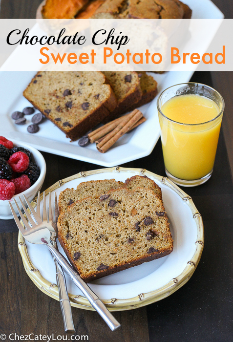 Chocolate Chip Sweet Potato Bread | ChezCateyLou.com