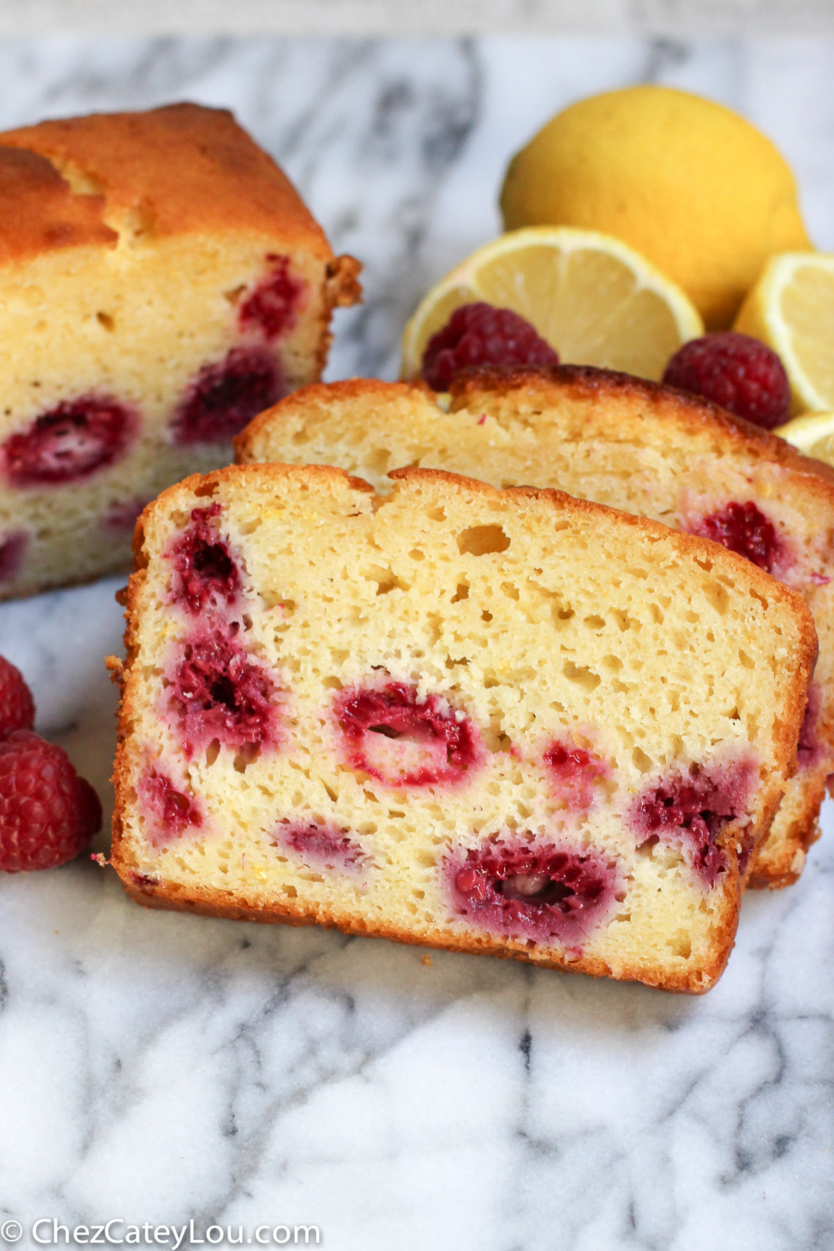 Lemon Raspberry Yogurt Cake | ChezCateyLou.com